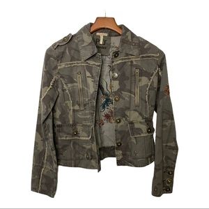 PICASSO PsJ Bird Embroidered Camouflage Jacket L
